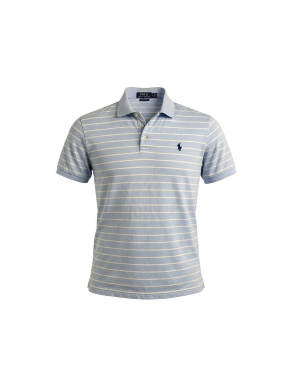 Polo Ralph Lauren Mens Blue/White Striped Custom Slim Fit Polo Shirt XL
